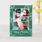 Berry Twigs - Foto Collage Merry Kerstmis Kaart (Gele Bloem)