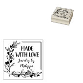 Berry Twigs Square Lijst gemaakt met liefde Rubberstempel (Gestempeld)