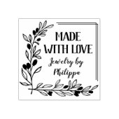 Berry Twigs Square Lijst gemaakt met liefde Rubberstempel (Afrduk)