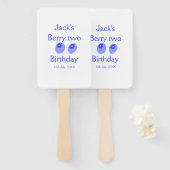 Berry two birthday blue berry add name date kids r handwaaier (Voorkant en achterkant)