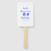 Berry two birthday blue berry add name date kids r handwaaier (Achterkant)