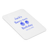 Berry two birthday blue berry add name date kids r magneet (Rechterzijde)