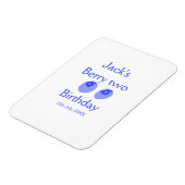 Berry two birthday blue berry add name date kids r magneet (Linkerzijde)