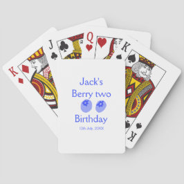 Berry two birthday blue berry add name date kids r pokerkaarten