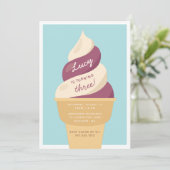 Berry Vanilla Swirl Ice Cream Kids Birthday Kaart (Staand voorkant)