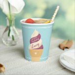 Berry Vanilla Swirl Ice Cream Kids Birthday Papieren Bekers<br><div class="desc">Kill uit met deze schattige ijsjes voor de papieren bekertjes voor je kleine verjaardagsfeest. Het vun zomerontwerp in een zacht gedempt kleurenpalet is voorzien van paarse bessen en vanille zachte serres met de inscriptie "Happy Birthday [Name]" op het ijs.</div>