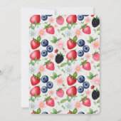 Berry Verjaardag Aardbei bloem Meisje Party Kaart (Achterkant)