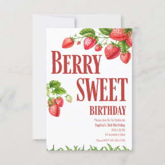 Berry Verjaardag Aardbeienfeestje Kaart