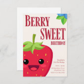 Berry Verjaardag Aardbeienfeestje Kaart (Voorkant / Achterkant)