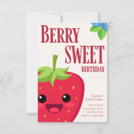 Berry Verjaardag Aardbeienfeestje Kaart