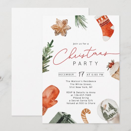 Berry verjaardagsuitnodiging, Blueberry 1e verjaar Kaart (Voorkant / Achterkant)