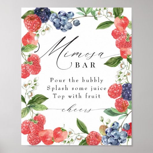 Berry Vrijgezellenfeest Mimosa Bar Station Sign Poster (Voorkant)