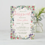 Berry Waterverf Boho Genderneutraal Baby shower Kaart (Staand voorkant)