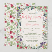 Berry Waterverf Boho Genderneutraal Baby shower Kaart (Voorkant / Achterkant)