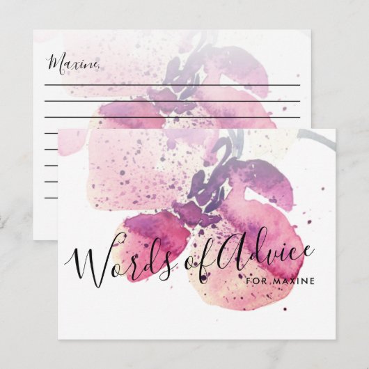 Berry Waterverf Orchid Vrijgezellenfeest Advice Ka Advieskaart (Voorkant / Achterkant)