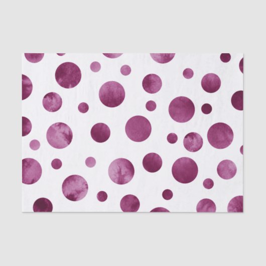 Berry Waterverf Polka Dots Tissuepapier (Voorkant)