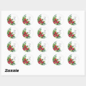 Berry Waterverf Stems Wedding Ronde Sticker (Vel)
