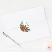 Berry Waterverf Stems Wedding Ronde Sticker (Envelop)