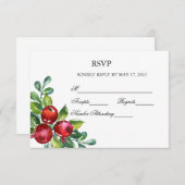 Berry Waterverf Stems Wedding RSVP Kaartje (Voorkant / Achterkant)