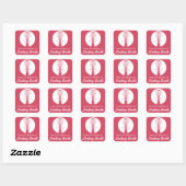 Berry Whisk Silhouet Keukenlabels Vierkante Sticker (Vel)