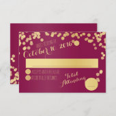 Berry wijn en goud RSVP (Voorkant / Achterkant)