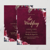 Berry Wine Floral Wedding (Voorkant / Achterkant)