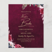 Berry Wine Floral Wedding Flyer (Voorkant)