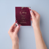 Berry Wine Floral Wedding Flyer (Hand)