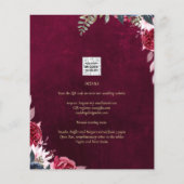 Berry Wine Floral Wedding Flyer (Achterkant)
