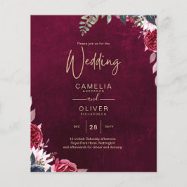 Berry Wine Floral Wedding Flyer