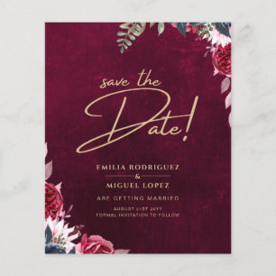Berry Wine Floral Wedding Flyer
