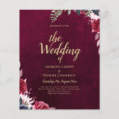 Berry Wine Floral Wedding Flyer (Voorkant)