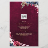 Berry Wine Floral Wedding Flyer (Achterkant)