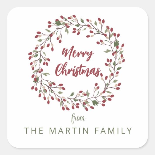 Berry wreatalized gift labels (Voorkant)