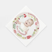 Berry Wreath Baby's eerste kerst Servet (Hoek)