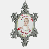 Berry Wreath Baby's eerste kerstversiering Tin Sneeuwvlok Ornament (Links)