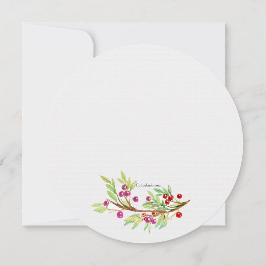 Berry Wreath Holiday Card Kaart (Achterkant)