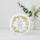 Berry Wreath Invitation Kaart (Staand voorkant)