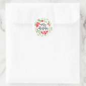 Berry Wreath Merry Christmas Waterverf Script Ronde Sticker (Tas)