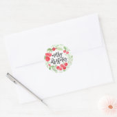 Berry Wreath Merry Waterverf kerst Ronde Sticker (Envelop)
