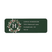 Berry Wreath Monogram Green Etiket (Voorkant)