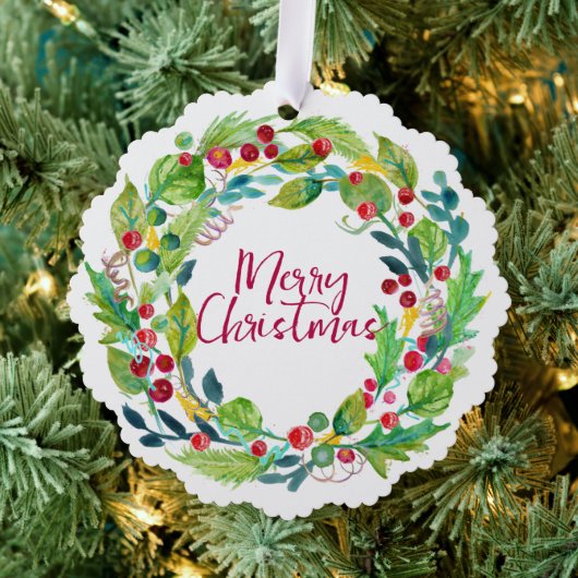 Berry Wreath Paper Ornament Card (Insitu (Drie))