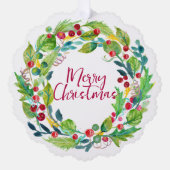 Berry Wreath Paper Ornament Card (Voorkant)
