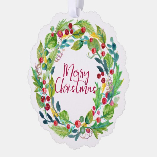 Berry Wreath Paper Ornament Card (Links)