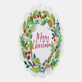 Berry Wreath Paper Ornament Card Kaart (Rechts)