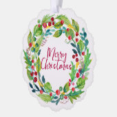 Berry Wreath Paper Ornament Card Kaart (Links)