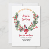 Berry Wreath Vakantie Bewegende aankondiging (Voorkant)