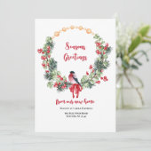 Berry Wreath Vakantie Bewegende aankondiging (Staand voorkant)