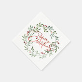 Berry Wreator Gradient Red Script Merry Kerstmis Servet (Hoek)
