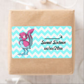 Berry Yoghurt/Ice Blue Reptilian Vogel Water Fles Etiket (Insitu)